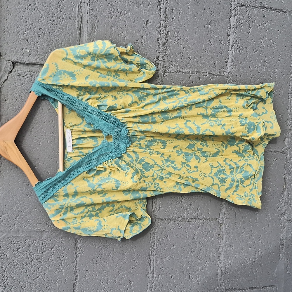"Testament" Yellow and blue shirt